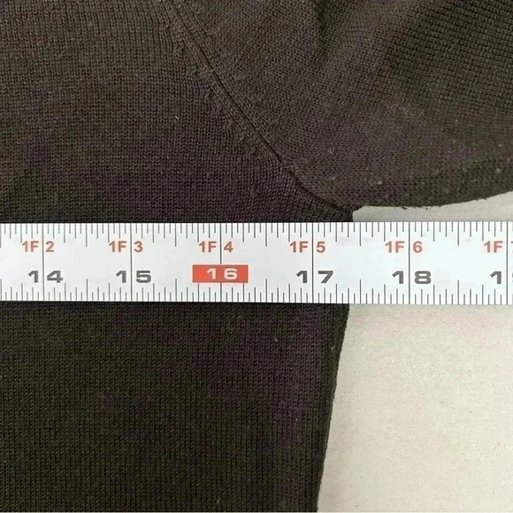 Devoted  Cardigan Sweater Button Front V Neck Pockets Chocolate Brown Medium - Picture 9 of 15